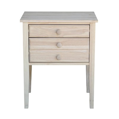 White Wood Rectangular Accent Table with Storage