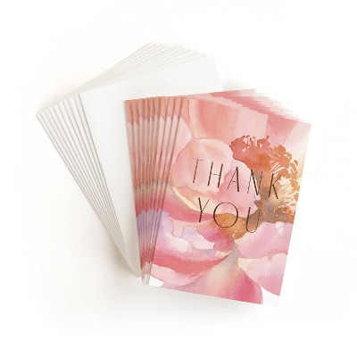 20ct Thank You Cards Garden Party Foil