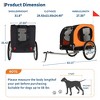 Dog Bike Trailer for Medium Large Dogs - Convertible to Jogging Stroller, Foldable Pet Bicycle Carrier with 19" Air Tires, fits 20"-29" Bike - 3 of 4
