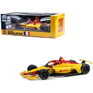 Dallara IndyCar #28 Romain Grosjean "DHL" Andretti Autosport "NTT IndyCar Series" (2023) 1/18 Diecast Model Car by Greenlight - 1 of 3