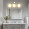 DORESshop 17 In. 3-Light Chrome Vanity Light with Frosted Cylinder Glass Shades Stylish Modern Wall Sconce for Vanity or Mirror - 3 of 4