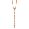Chisel Stainless Steel Polished Rose IP-plated 30" Rosary Necklace - 2 of 4