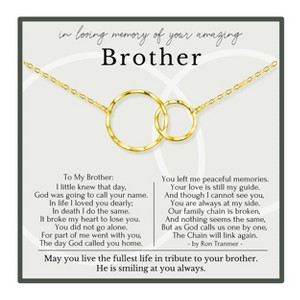 HOPE LOVE SHINE Memorial Necklace for Brother 2 Rings – Loss of Sibling Gift, In Loving Memory of Brother - 1 of 4