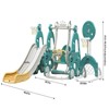 Kids Swing Slide Set Freestanding Climber Slide Playset Structure with Basketball Hoop Indoor Outdoor Playground for Boys Girls Green - 3 of 4