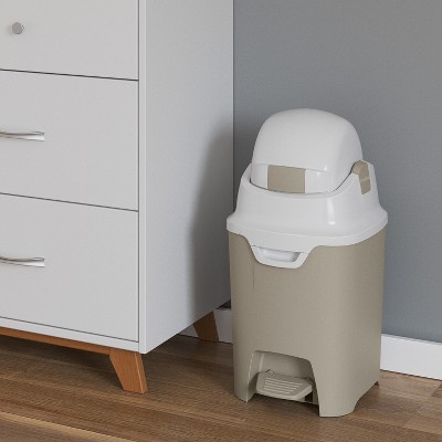 Foundations Mini Hands-Free Diaper Pail - Durable & Odorless Diaper Disposal, Holds up to 30 Newborn Diapers, Refill with Any Bags