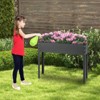 Tangkula Raised Garden Bed, Elevated Metal Planter Box with Legs Drainage Hole Outdoor Indoor Plant Container for Flower Herb - 3 of 4