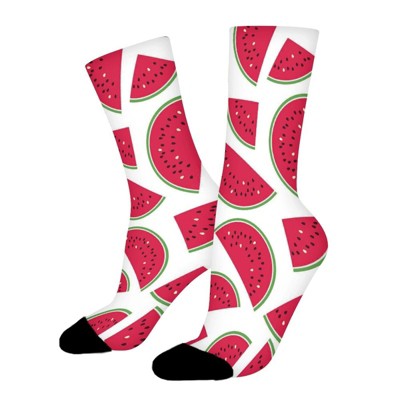 Watermelon Women Printed Crew Socks Funny Funky Socks Soft Polyester Novelty Gifts for Artists Men