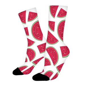 Watermelon Women Printed Crew Socks Funny Funky Socks Soft Polyester Novelty Gifts for Artists Men - 1 of 1