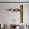 HANPURE 34'' Industrial Sputnik Chandelier, 8-Light Black/Gold Pendant with Mesh Shades, E26 Base, Adjustable Height for Dining/Living Room/Kitchen - 2 of 4
