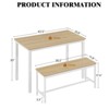 Aukfa Dining Table Set for 4, Kitchen Room Table Set with 2 Benches, 3-Piece Dining Chairs Set for Breakfast Nook, Original - 3 of 4