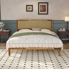 FUFU&GAGA Classic Solid Wood Queen Bed Platform Bed: High - Load Capacity & Chic Geometric Design - 2 of 4