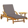 vidaXL Sun Lounger with Cushion and Table Solid Wood Acacia - 2 of 4