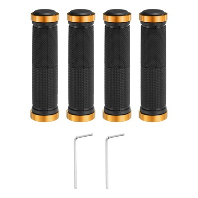 Unique Bargains Non-Slip Mushroom Double Lock-on Bike Handlebar Grips 5.12" 2 Pairs with Hex Wrench