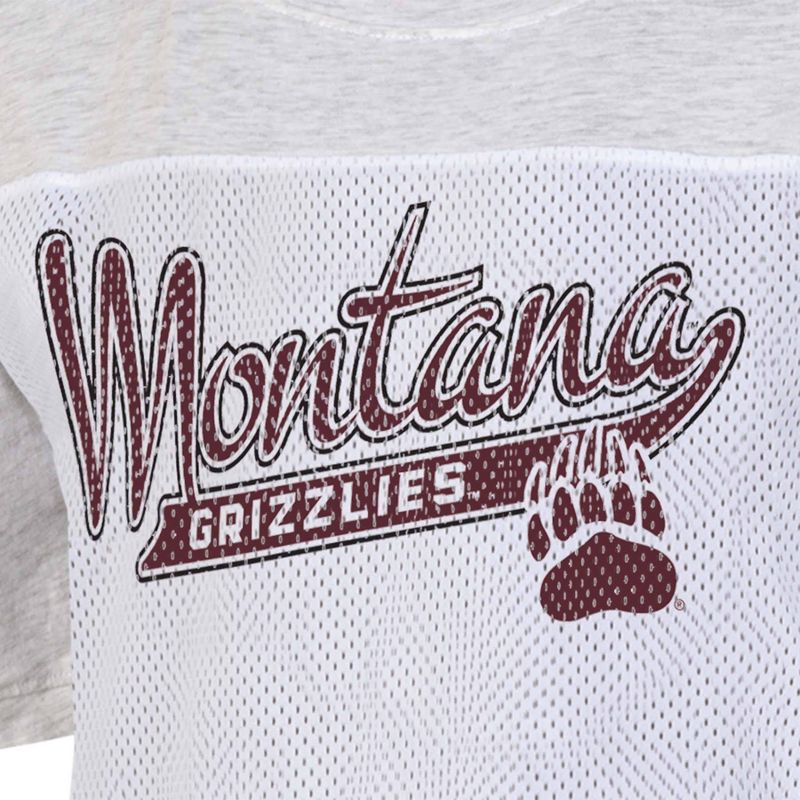 NCAA Montana Grizzlies Women&#39;s White Mesh Yoke T-Shirt, 3 of 4