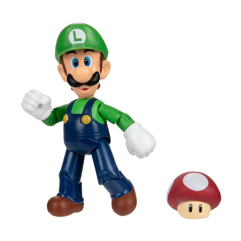 Nintendo Super Mario Luigi with Super Mushroom Action Figure, 4 of 6
