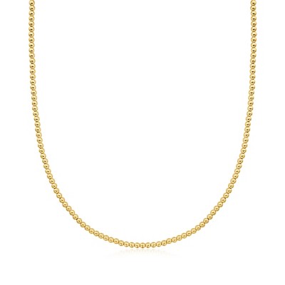 Pure Collection by Ross-Simons Italian 3mm 14kt Yellow Gold Bead Necklace Size 16