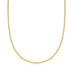 Pure Collection by Ross-Simons Italian 3mm 14kt Yellow Gold Bead Necklace Size 16 - 1 of 3