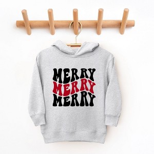 The Juniper Shop Merry Stacked Wavy Glitter Toddler Graphic Hoodie - 1 of 3