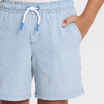 Cat & Jack Boys' Seersucker Trunks - Cat & Jack™ Blue M — фото 3