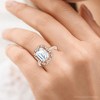 Pompeii3 4 1/4 Ct Emerald Moissanite & Diamond Engagement Ring White Yellow or Rose Gold - 3 of 4