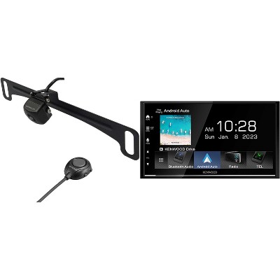 Kenwood DMX8709S Digital Multimedia Receiver with CMOS-320LP Multi-Angle Rear View Camera with License Plate Mounting