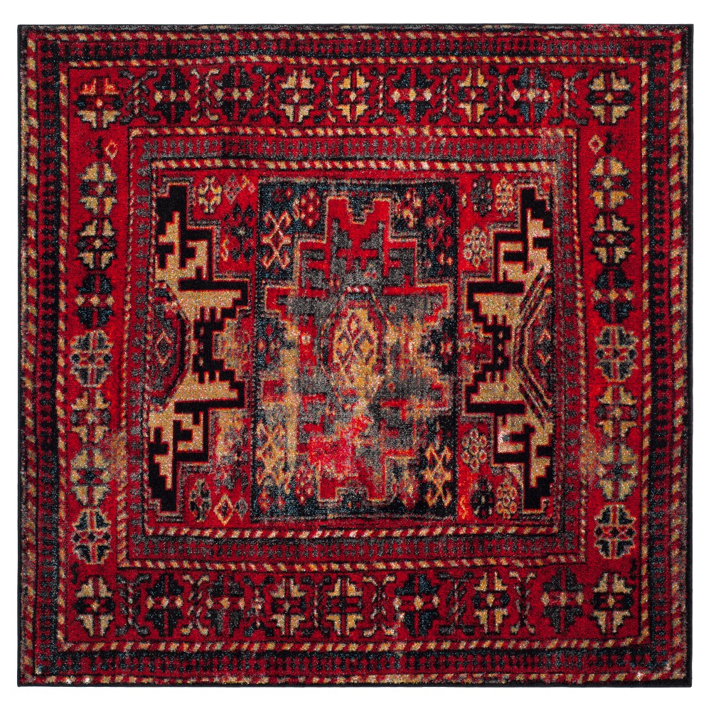 6'7inx6'7in Square Florence Rug Red/Multi Square - Safavieh