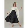 Coolmee Women's High Waist Skirt Boho Tiered Flowy Maxi Skirts with Pockets - 4 of 4