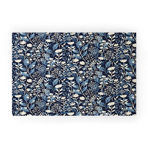 Emanuela Carratoni Moody Blue Garden Small Welcome Mat - Deny Designs :  Target