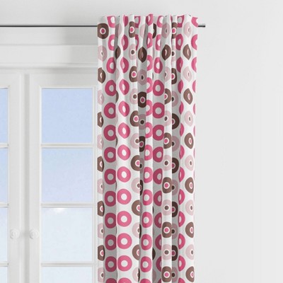 Bacati - Mod Dots Stripes, Pink/Fuchsia/Beige/Brown Dots Curtain Panel