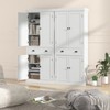 Costway Kitchen Cabinet Pantry Cupboard Freestanding with Shelves White - 4 of 4