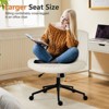 Office Desk Vanity Chair Cross Legged Armless Swivel Fabric Height Adjustable Wide Seat with Replaceable Wheels/Fixed Base, Comfy Task Chair Padded - 3 of 4