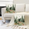 Christmas Winter Pillow Covers 18x18 Inch Set of 2 Xmas Trees Reindeer Decorative Throw Pillow Cover Watercolor - 3 of 4