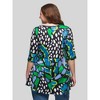 24seven Comfort Apparel Plus Size Blue Butterfly Print Elbow Sleeve Casual Tunic Top - 3 of 4