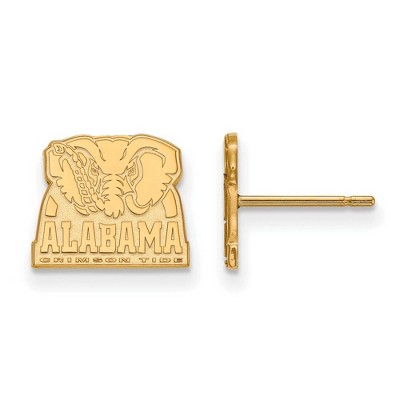 Black Bow Jewelry 14k Yellow Gold Alabama Crimson Tide NCAA Post Earrings