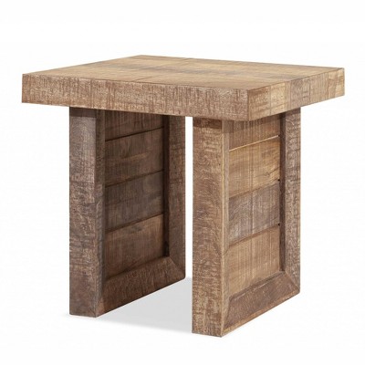 HomeRoots 20" Brown Solid Wood Square End Table