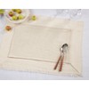 Saro Lifestyle Double Layered Fringe Placemat (Set of 4), 14"x20", Beige - 4 of 4