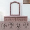 GlasFlength Decorative Wall Mirrors Reggie Fabric Mirror Wall Mirror Polished Mirror Decorative Mirror for Living Room, Pink, 22"*22"*30" - 2 of 4