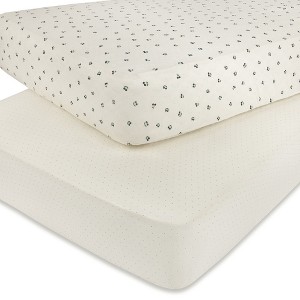 Aurora Fitted Sheet Set - 2 pk - 100% Jersey Knit Cotton - Cherry Printed - 1 of 3