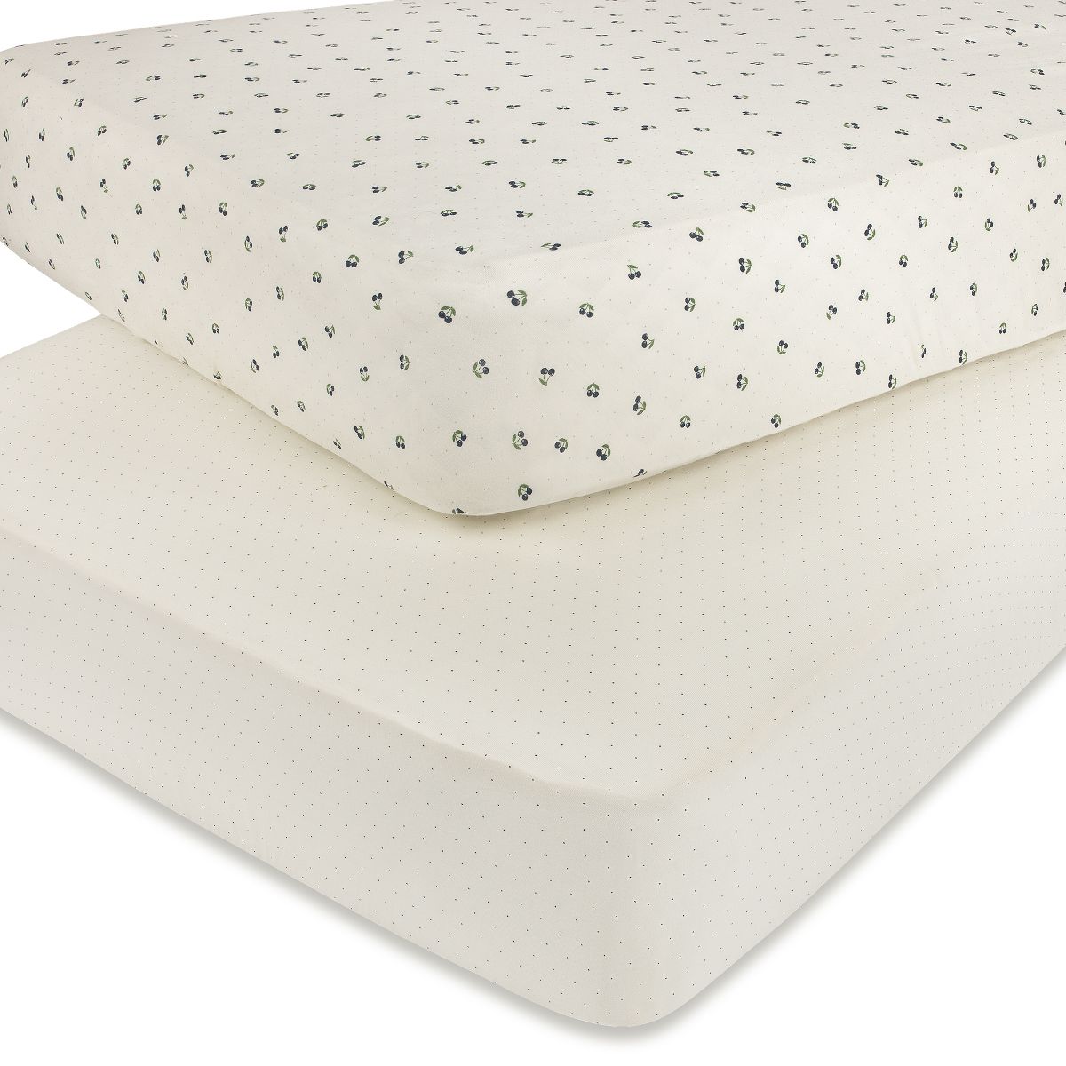 Aurora Classics Fitted Sheet Set - 2 pk - 100% Jersey Knit Cotton - Cherry Printed - thumbnail 7