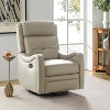 Simon Genuine Leather Swivel Rocker Recliner|ARTFUL LIVING DESIGNS-BEIGE - 2 of 4