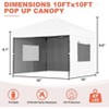 10'x10' Pop Up Canopy Tent, Instant Outdoor Canopy with 3 Sidewall, Portable Sun Shelter - 2 of 4