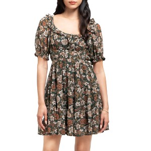 August Sky Women's Floral Print Mini Dress - 1 of 4