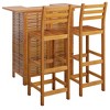 vidaXL Patio Bar Set 3 Piece, Dining Table Set for Outdoor, Bar Table for Garden Yard, Patio Bar Stool, Farmhouse, Solid Wood Acacia - 3 of 4
