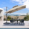 PURPLE LEAF Outdoor Cantilever Umbrella with Base Large Patio Umbrella Windproof Heavy Duty Hanging Offset Umbrella for Garden Outdoor Pool - 2 of 4