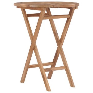 vidaXL Garden Table Teak Teak Hardwood 24 in diameter Foldable - 1 of 4
