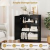 Costway Floor Storage Cabinet Modern Storage Organizer with Adjustable Shelves &2 Doors Black/Blue/Gray/White - 2 of 4