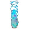 Allegra K Women's Opened Toe Tie Dye Platform Chunky Heel Lace Up Sandals - 3 of 4