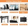 FURNIinspire Kitchen Racks 2 Tier Dish Drying Rack Kitchen Dish Rack with Drainboard Detachable Drainer Organizer, Black, 16.56"*14.57"*13.11" - 4 of 4