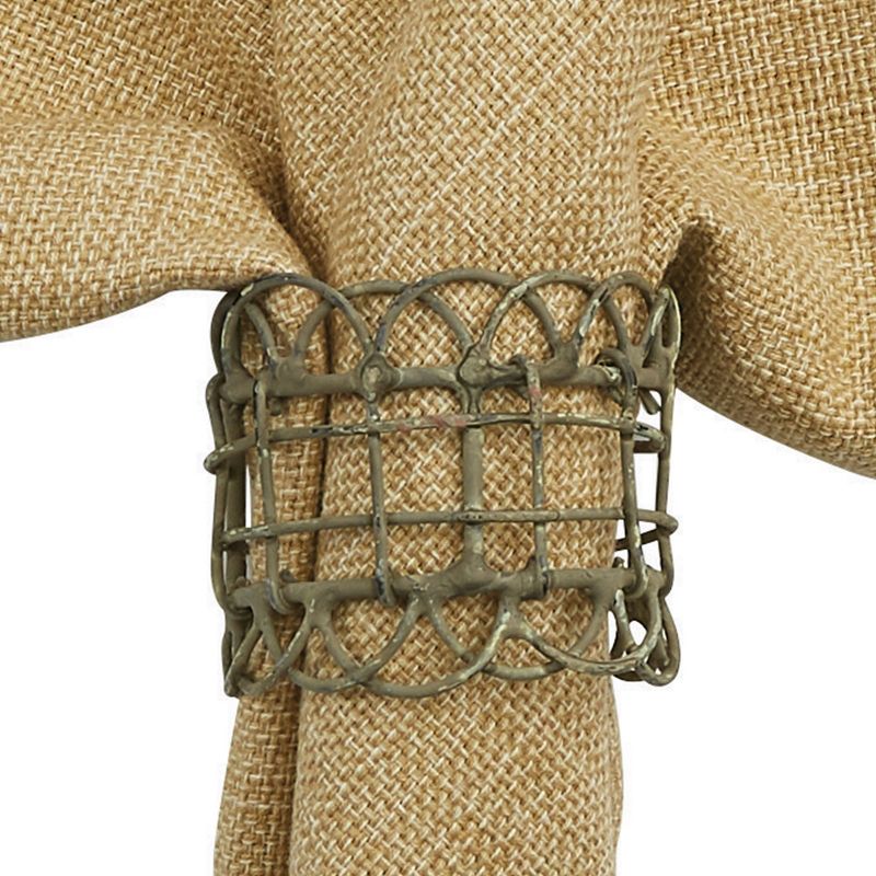 Park Designs Zinc Vintage Wire Napkin Ring Set of 4, 3 of 5