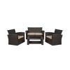 WestinTrends 4 Piece Conversation Outdoor Patio Sofa Set with Square Fire Pit Table - 3 of 4